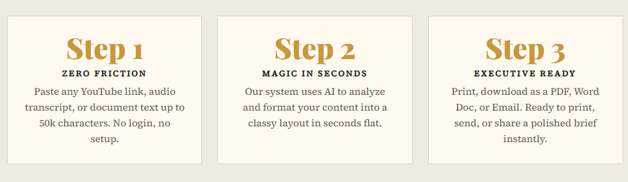 Three simple steps: paste, generate, export